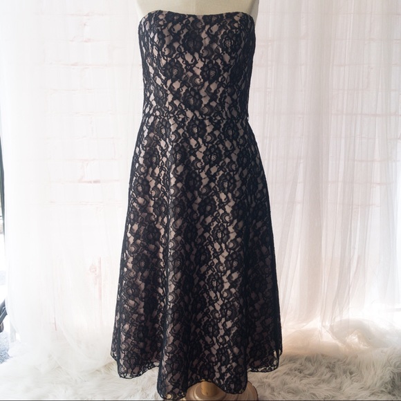 MORI LEE by Madeline Gardner Pink Black Lace Grad/Prom Dress Size Women's 11/12 - Picture 1 of 12